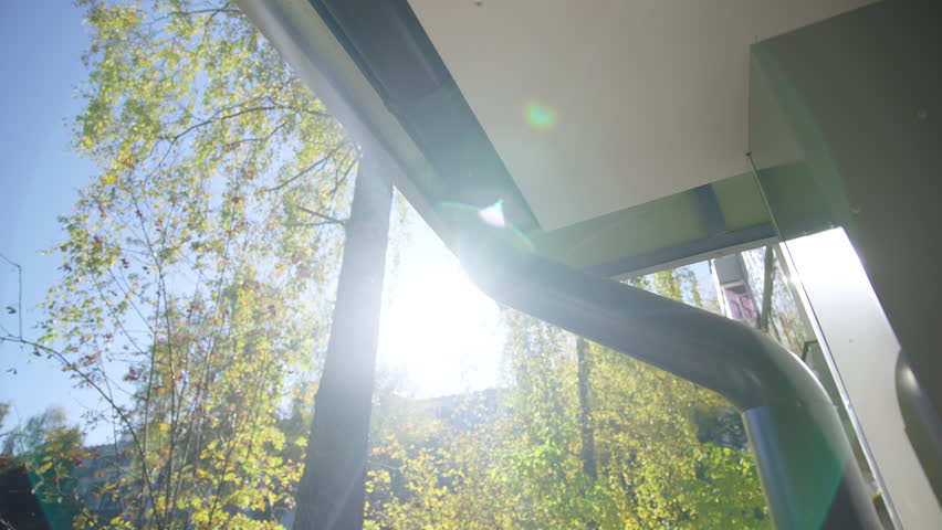 Residential porch features lattice supports and functional water drain pipe. Sunlight sparkles on green leaves surrounding tidy entrance