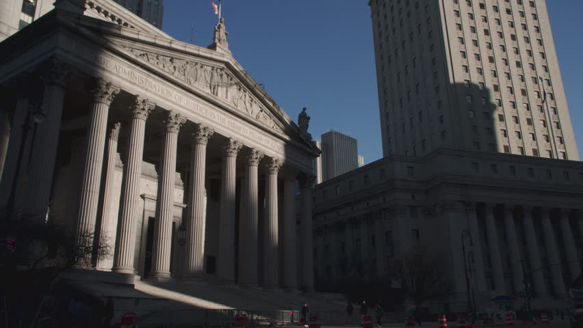 The New York County supreme court on a spring day. Shot in Lower Manhattan.