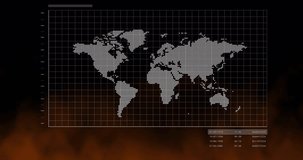 Glowing hourglass appearing and pulsing over dotted world map, driving finance HUD graph upward. Glow, pulse, globe, grid, chart, nodes, analytics - Powered by Shutterstock - Get 15% off with code: PIKWIZARD15
