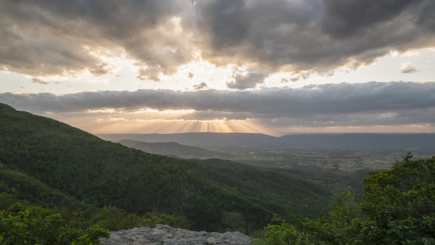 Shenandoah Sunset Time Lapse During Summer Evening