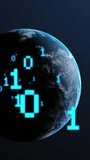 Animation of binary coding and globe on black background. global technology and digital interface concept digitally generated video. - Powered by Shutterstock - Get 15% off with code: PIKWIZARD15