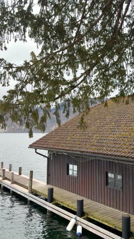 Mountain lake cabin on Traunsee