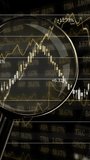 Animation of magnifying glass over financial data processing. global connections, business, digital interface, technology and networking concept digitally generated video. - Powered by Shutterstock - Get 15% off with code: PIKWIZARD15