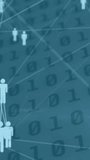 Animation of network of connections with people icons over binary coding. digital interface global connection and communication concept digitally generated video. - Powered by Shutterstock - Get 15% off with code: PIKWIZARD15