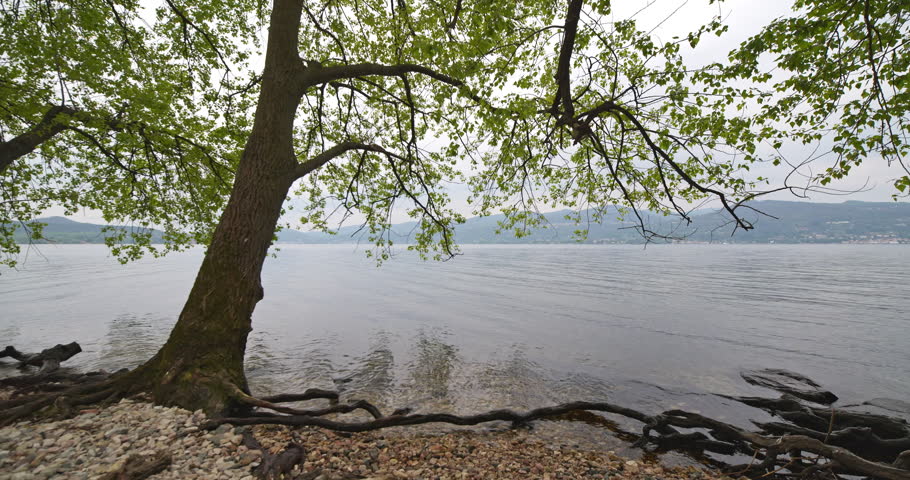 Landscape on lake Maggiore in Italy.