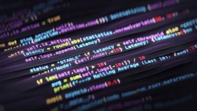 Close-up of colorful source code, representing software development, data processing, and modern technology concepts. 3D render animation - Powered by Shutterstock - Get 15% off with code: PIKWIZARD15