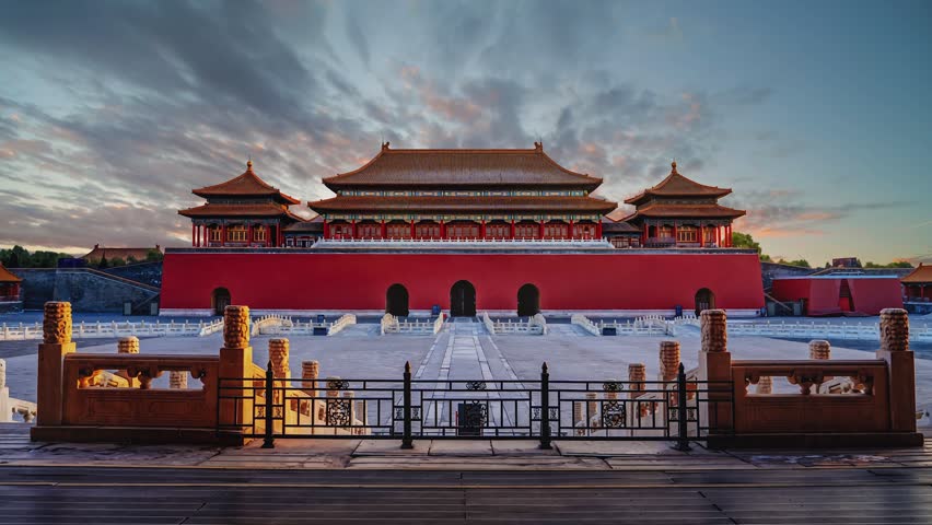 A mesmerizing time-lapse video of the Taihemen Gate at the Forbidden City, Beijing, as it transitions from the early morning to daylight.