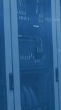 Animation of computer language and connected icons over data server racks in server room. Digital composite, communication, coding, programming language, data center, networking, technology concept. - Powered by Shutterstock - Get 15% off with code: PIKWIZARD15