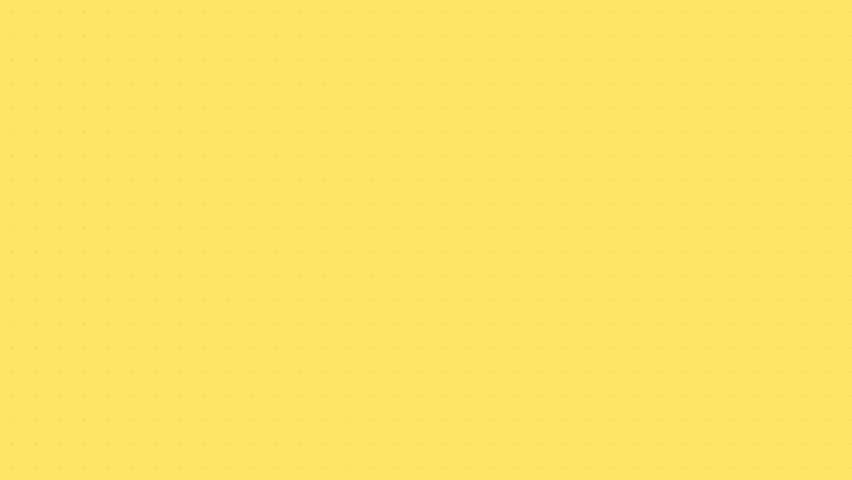 Animated Calendar January 2027 on Bright Yellow Background. Minimalist 2D animation of a January 2027 calendar page appearing on a vibrant yellow dotted background with decorative stars and circles. Clean flat design style.
