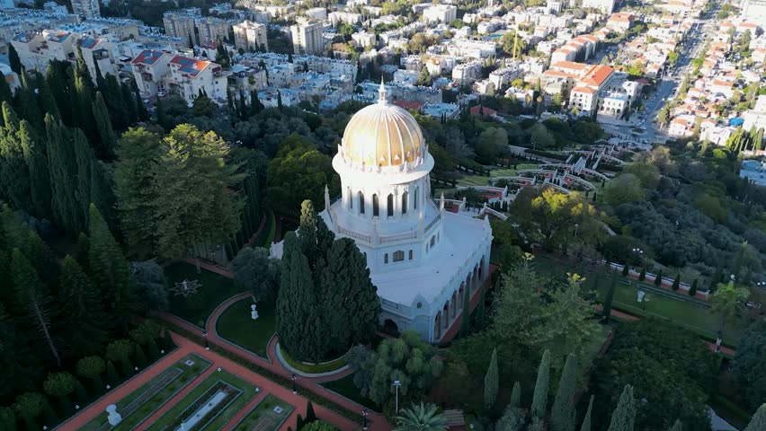 Haifa, Israel - July 20, 2024 : Bahai gardens Tourism Scene at Bahai Gardens Haifa Israel