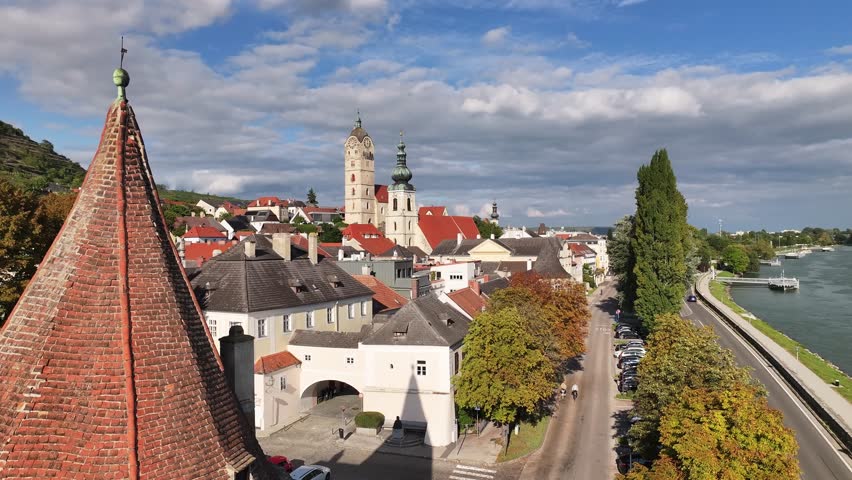 Krems An Der Donau Urban Landscape Drone View