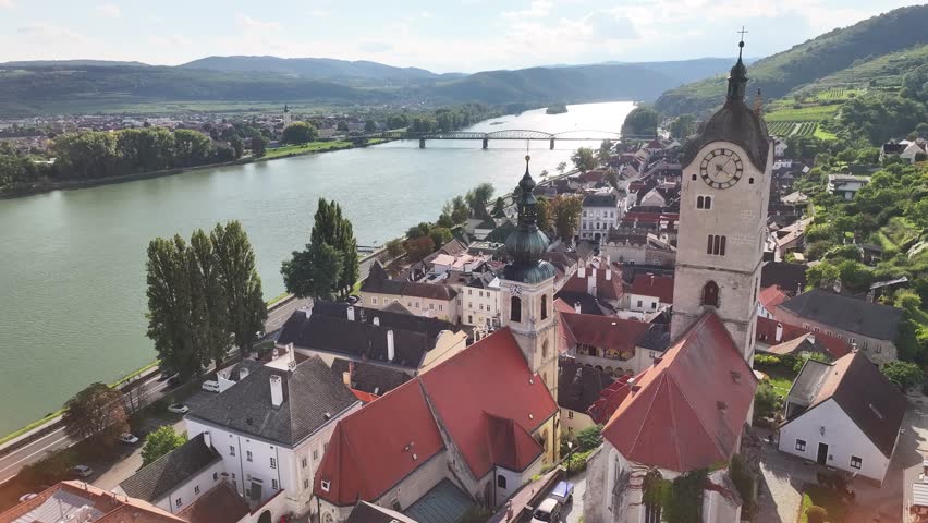 Danube River Bridge And Krems City View