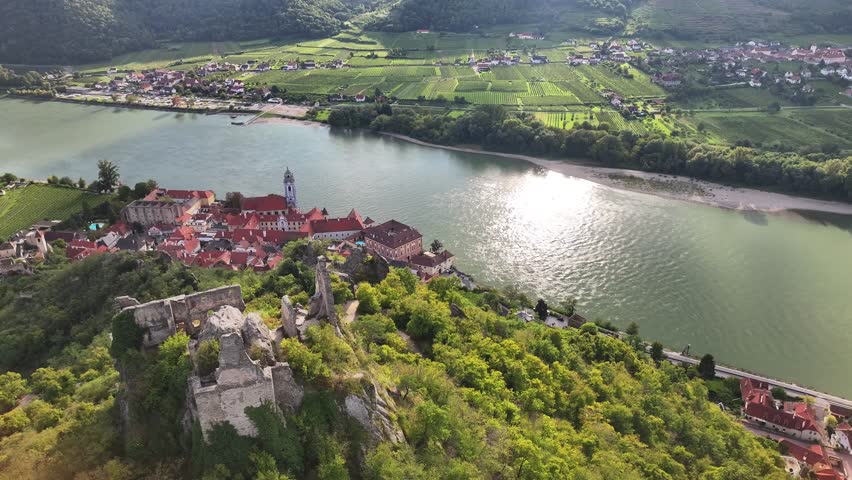 Durnstein Scenic Town And Danube Panorama