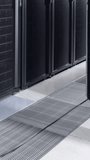 Padlock icon, glowing network and data processing over computer server room. Communication network, data security and digital interface technology, digitally generated video. - Powered by Shutterstock - Get 15% off with code: PIKWIZARD15