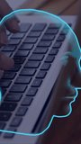 Animation of ai brain and data processing over caucasian man typing on computer. Global artificial intelligence, data processing, computing and digital interface concept digitally generated video. - Powered by Shutterstock - Get 15% off with code: PIKWIZARD15