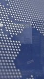 Animation of social media numbers and icons and data processing ove cityscape in background. Global social media, computing and data processing concept digitally generated video. - Powered by Shutterstock - Get 15% off with code: PIKWIZARD15