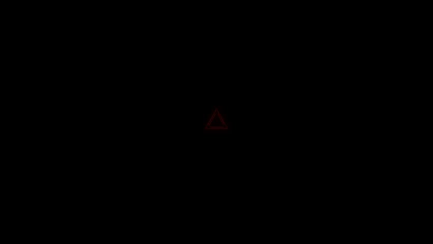 Red - white Neon Triangle , A mesmerizing seamless loop of an abstract 3D render, featuring a vibrant neon triangular tunnel, creating a dynamic and futuristic on black background 4k