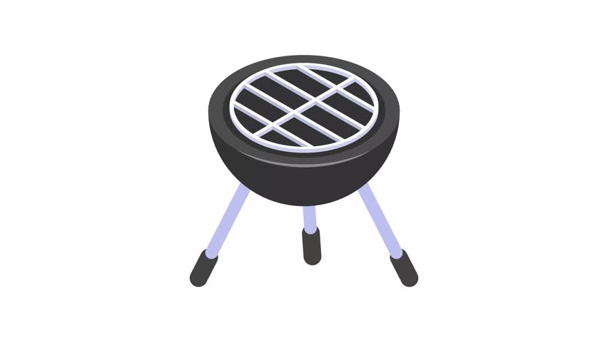 An amazing Bbq grill vector design in modern isometric style, easy to use icon animation