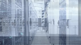 Data-center aisle showing colored graph lines rising from left, visualizing server load trends. Corridor, neon, futuristic, telemetry, analytics, monitoring, overlay - Powered by Shutterstock - Get 15% off with code: PIKWIZARD15