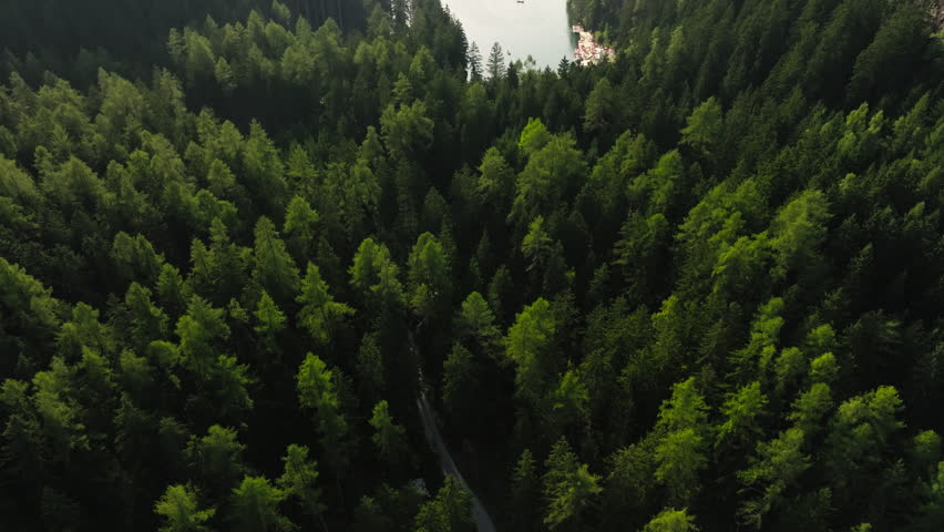 Drone landscape of Piburger Lake in Austria with mountains forests and calm water beautiful alpine scenery and travel destination