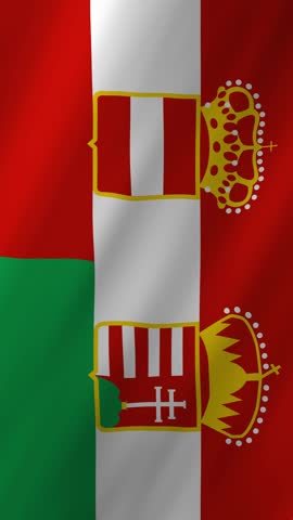 Vertical Austria-Hungary Flag 4K Historical Empire Animation Flag Pride