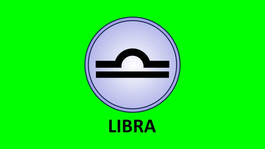 Libra zodiac scales animated on chroma key