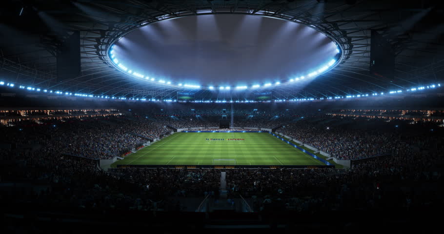 Soccer Championship Opening Match Game Ceremony Fills the Stadium as Fireworks Launch Above the Pitch, Marking a World League Cup Kick-off and a Spectacular Big-event Celebration Before Play.