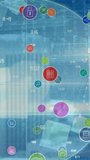 Digital animation of multiple digital icons against neon round scanner on blue background. computer interface and technology concept - Powered by Shutterstock - Get 15% off with code: PIKWIZARD15