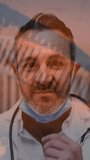 Animation of data processing and dna strands over caucasian male surgeon with face mask. Technology, medicine and digital interface concept digitally generated video. - Powered by Shutterstock - Get 15% off with code: PIKWIZARD15