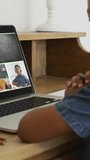 In school, child participating in virtual math class with animation on laptop. Education, e-learning, homeschooling, technology, distance learning, virtual classroom - Powered by Shutterstock - Get 15% off with code: PIKWIZARD15