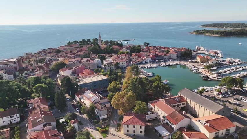 Novigrad Old Town Istria Croatia Aerial View