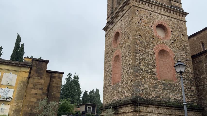 Historic Bell Tower of a Renaissance Church in Florence Skyline
