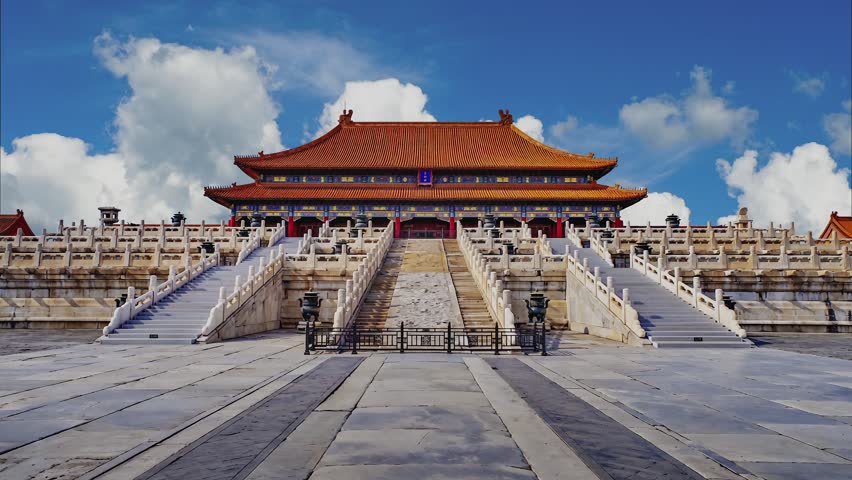 Timelapse of the Hall of Supreme Harmony at the Forbidden City, capturing the majestic architecture and royal beauty of Beijing