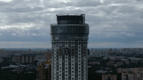Aerial Panorama of Residential Complex Mayak and Moscow Canal