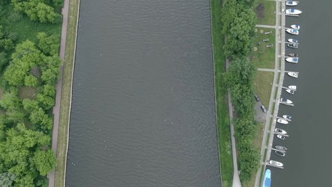 Aerial View of Residential Complex Mayak and Moscow Canal