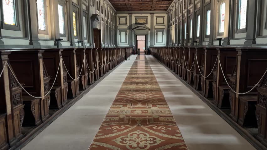 Renaissance Reading Room and Decor of the Laurentian Medici Library