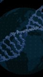 Animation of computer language, binary codes, dna helixes and globe over black background. Digitally generated, hologram, globalization, molecule, coding, programming language, medical, technology. - Powered by Shutterstock - Get 15% off with code: PIKWIZARD15