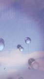 Vertical video: Glass spheres drifting inward, forming luminous network over circuit grid for tech. Orb, translucent, pastel, gradient, connections, abstract, vertical video - Powered by Shutterstock - Get 15% off with code: PIKWIZARD15