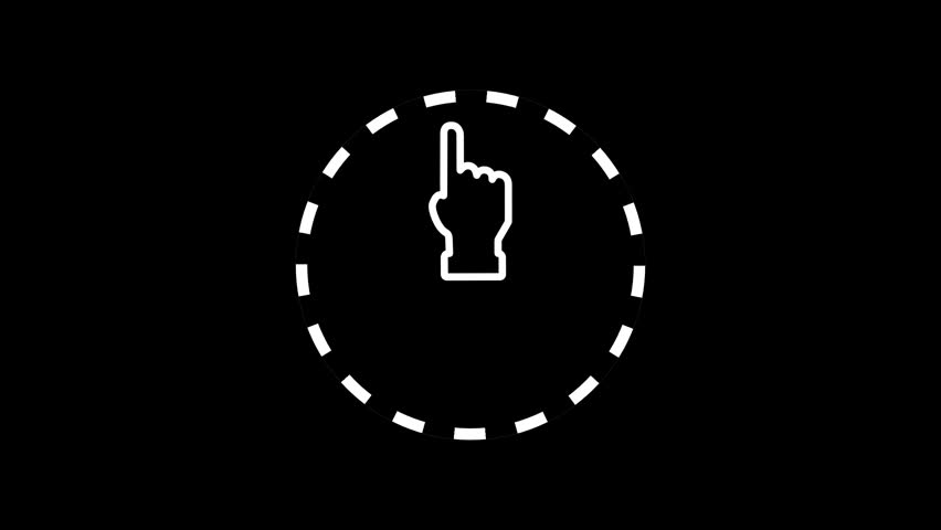 A dashed circular border with a lightning bolt in the center represents a scan zone, detection area, or energy field used for identifying or targeting an object