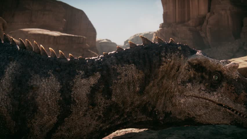 Ferocious predatory dinosaurs fight during Late Jurassic Period