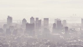 Icons entering over hazy skyline, frames starting pulsing, rotating, showing business charts, phone. Urban, cityscape, mist, animation, doodle, data, digital - Powered by Shutterstock - Get 15% off with code: PIKWIZARD15