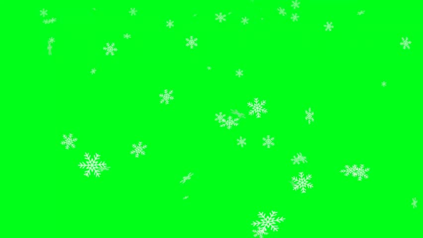 Christmas Snowflakes animation on green background.Happy holiday card. Vector illustration 
