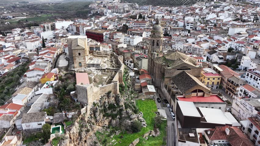 Aerial view of the historic quarter of the town of Loja in the province of Granada, Spain
