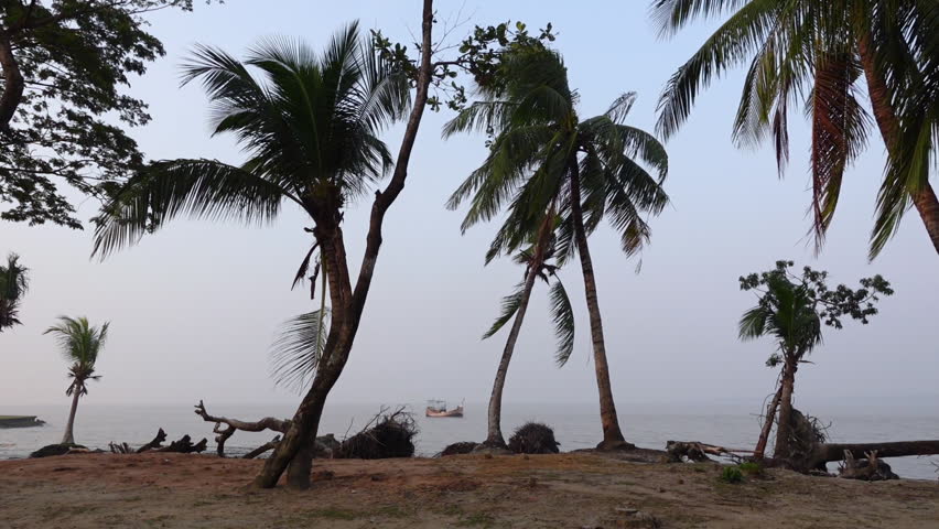 View of Char Nizam Sea Beach in the morning light in Char Nizam, an island in Bhola District of Barisal Division.