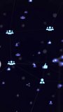 Vertical video: Frames moving net filling bubbles growing icons shifting lines lighting social tech. Network, data, visualization, connectivity, topology, abstract, vertical video - Powered by Shutterstock - Get 15% off with code: PIKWIZARD15