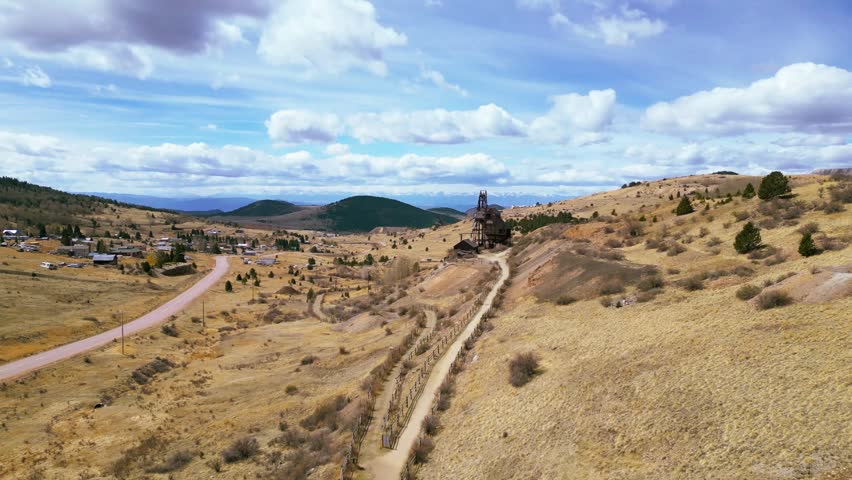 Gold Mine Shaft in rural colorado mountain town