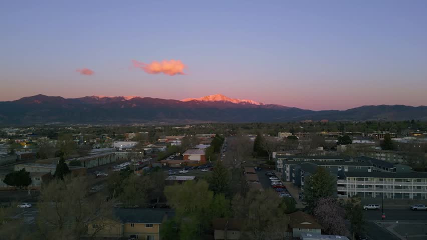 View of pikes peak from Colorado Springs neighborhood