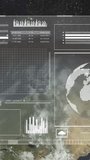Animation of data processing on screen over globe. Global connections, computing and data processing concept digitally generated video. - Powered by Shutterstock - Get 15% off with code: PIKWIZARD15