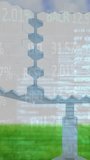 Animation of financial data over solar panels. Finance, economy, green energy, eco power and technology concept digitally generated video. - Powered by Shutterstock - Get 15% off with code: PIKWIZARD15
