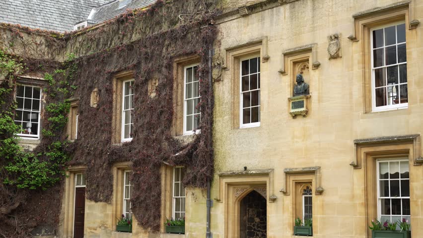 Historic Lincoln College at Oxford University, elegant limestone architecture
